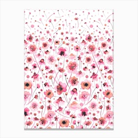 Ink Soft Flowers Pink Degrade Canvas Print