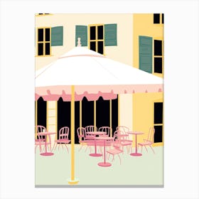 Montpellier, France, Flat Pastels Tones Illustration 3 Canvas Print