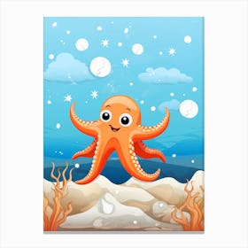 Common Octopus Kids Illustration 4 Canvas Print