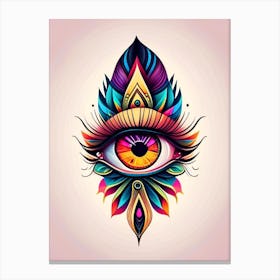Awareness, Symbol, Third Eye Tattoo 2 Canvas Print