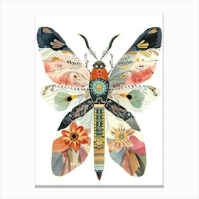 Colourful Insect Illustration Lacewing 15 Canvas Print