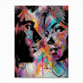 Two People Looking At Each Other Canvas Print