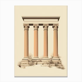 Ancient City Of Ephesus Illustration 4 Canvas Print