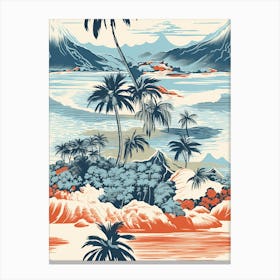 Honolulu, Hawaii, Inspired Travel Pattern 4 Canvas Print