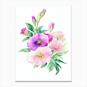 Lisianthus Watercolour Flower Canvas Print