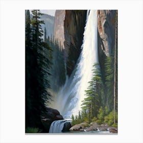 Horsetail Falls, United States Peaceful Oil Art  (2) Canvas Print