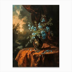Baroque Floral Still Life Forget Me Nots 3 Canvas Print