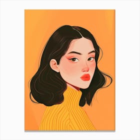 Asian Girl Illustration 6 Canvas Print