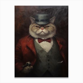 Gangster Cat Exotic Shorthair Cat Canvas Print