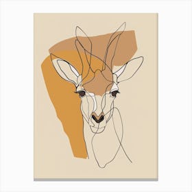 Giraffe - Boho, Line Art 9 Canvas Print