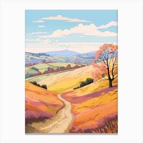 The Malvern Hills England 1 Hike Illustration Canvas Print