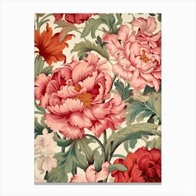 Peony Flower Wallpaper Canvas Print