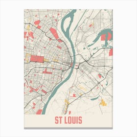 St Louis Map Poster Canvas Print