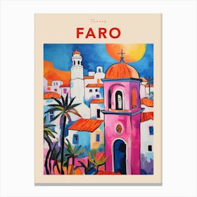 Faro Portugal 3 Fauvist Travel Poster Canvas Print
