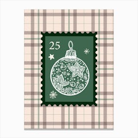 Checkered Ornament Christmas Poster Canvas Print