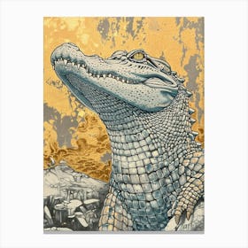 Alligator Precisionist Illustration 3 Canvas Print
