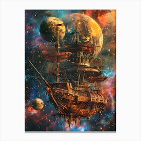 Fantasy Ship Floating in the Galaxy 8 Canvas Print