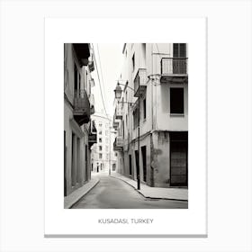 Poster Of Malaga, Spain, Photography In Black And White 7 Canvas Print