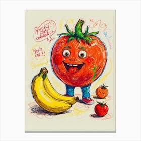 Tomato And Banana Canvas Print