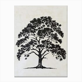 Chestnut Tree Simple Geometric Nature Stencil 1 Canvas Print