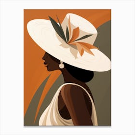 Woman In White Hat 3 Canvas Print