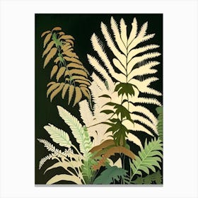 Japanese Holly Fern Rousseau Inspired Canvas Print