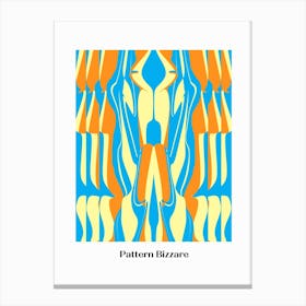 Pattern Bizarre In Blue Orange Layers Canvas Print