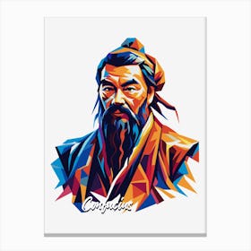 Confucius Portrait WPAP Pop Art Canvas Print