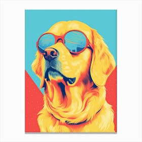 Golden Retriever In Sunglasses Canvas Print