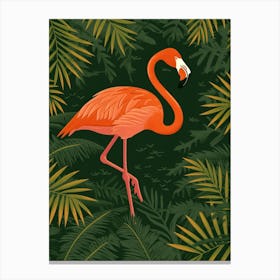 Greater Flamingo Everglades National Park Florida Tropical Illustration 2 Canvas Print