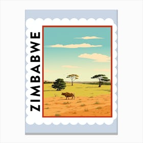 Zimbabwe 2 Travel Stamp Poster Canvas Print