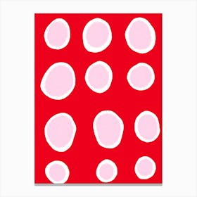 Red circles in a line Canvas Print