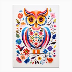 Scandinavian Bird Illustration Owl 2 Canvas Print