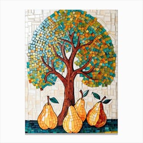 Mosaic Pear Tree 3 Canvas Print