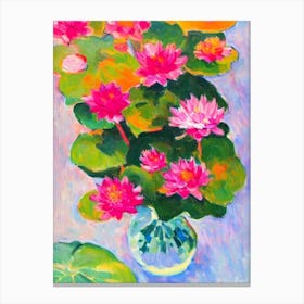 Water Lily Floral Abstract Block Colour 1 1 Flower Canvas Print