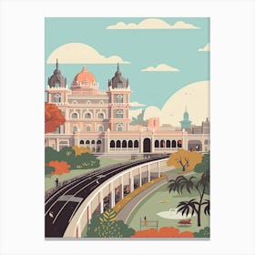 Hyderabad India Travel Illustration 3 Canvas Print