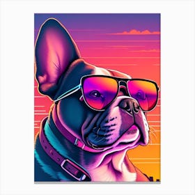 French Bulldog Wearing Glasses Canvas Print