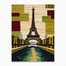 Paris Eiffel Tower Crochet Canvas Print