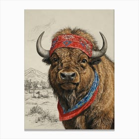 Buffalo Bandana Canvas Print