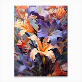 Orange Purple Tiger Lilies Canvas Print
