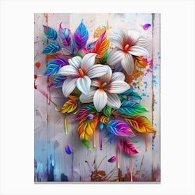 Colorful Flowers Painting Canvas Print