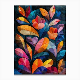 Colorful Leaves patchwork Canvas Print