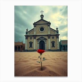 Church with Red Rose Toile