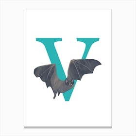 V For Vampire Bat Canvas Print