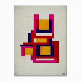 Minimal, Suprematism, Abstract Forms – Pink Canvas Print