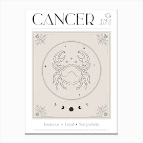 Cancer Zodiac 1 Canvas Print