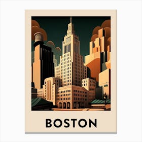 Boston 2 Vintage Travel Poster Canvas Print