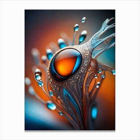 Water Droplets On A Flower Canvas Print