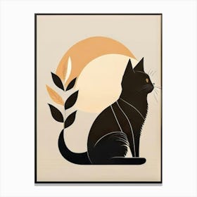 black cat mininalist portrait 21 Canvas Print