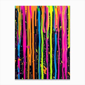 Neon Splatter Painting Canvas Print